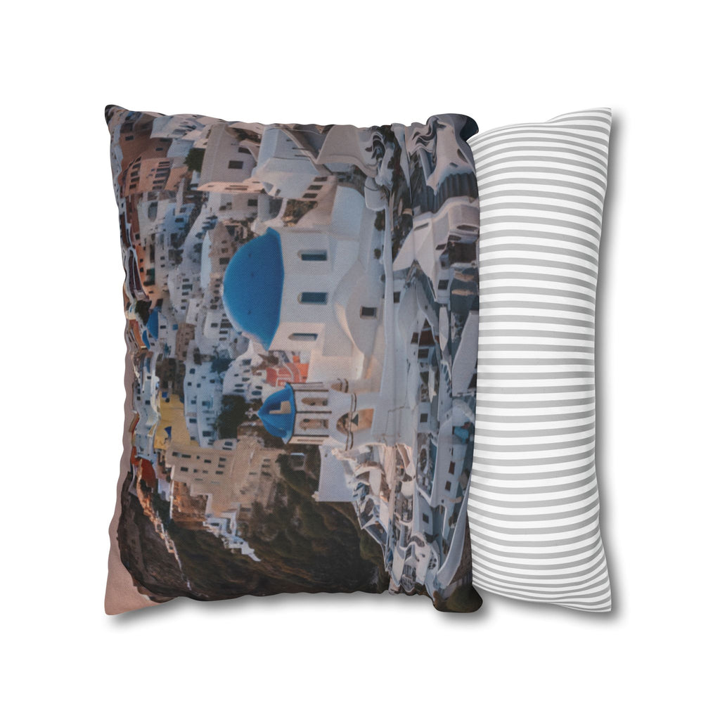 AuraVerde | Santorini Sunset — Decorative Throw Pillow