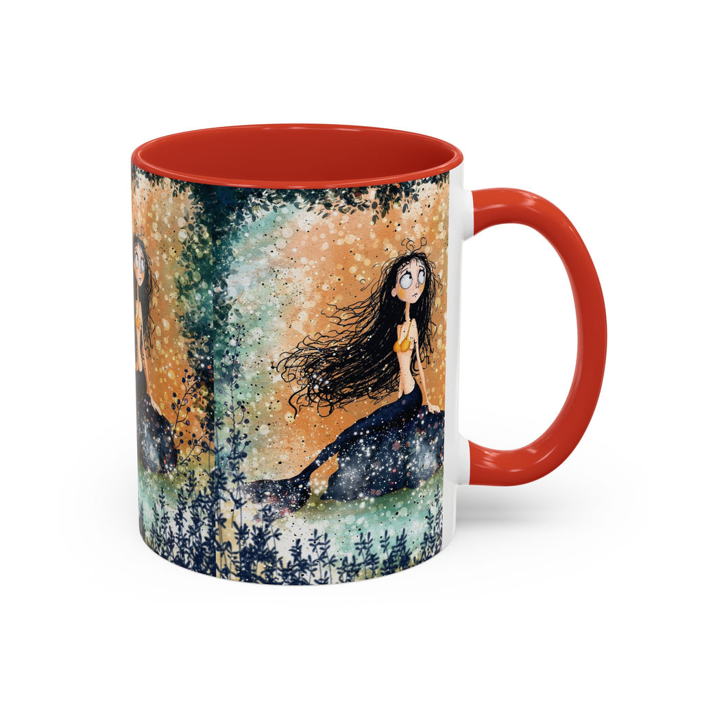 Mermaid Nightscape Accent Coffee Mug — Whimsical Ocean Fantasy Art (11/15 oz)