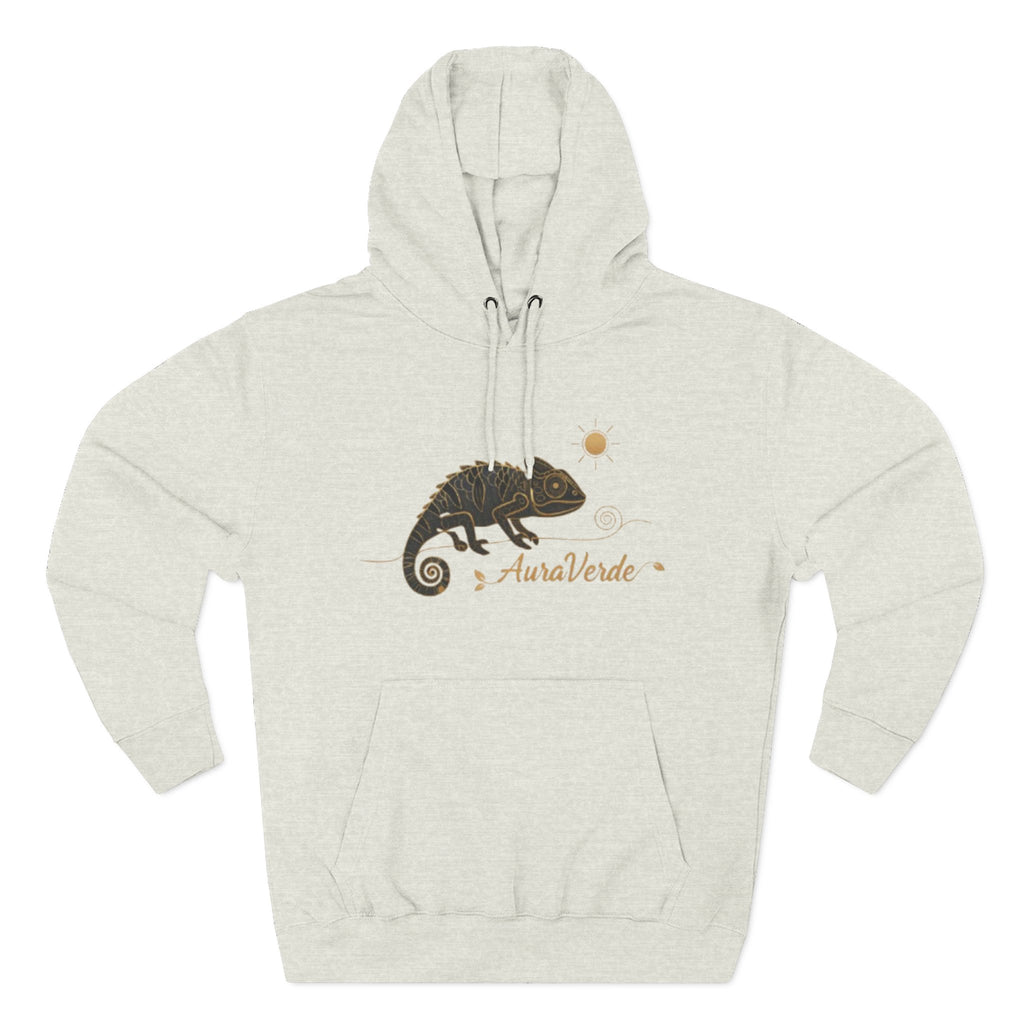 AuraVerde Chameleon Fleece Hoodie | Coastal Nature Unisex Sweatshirt