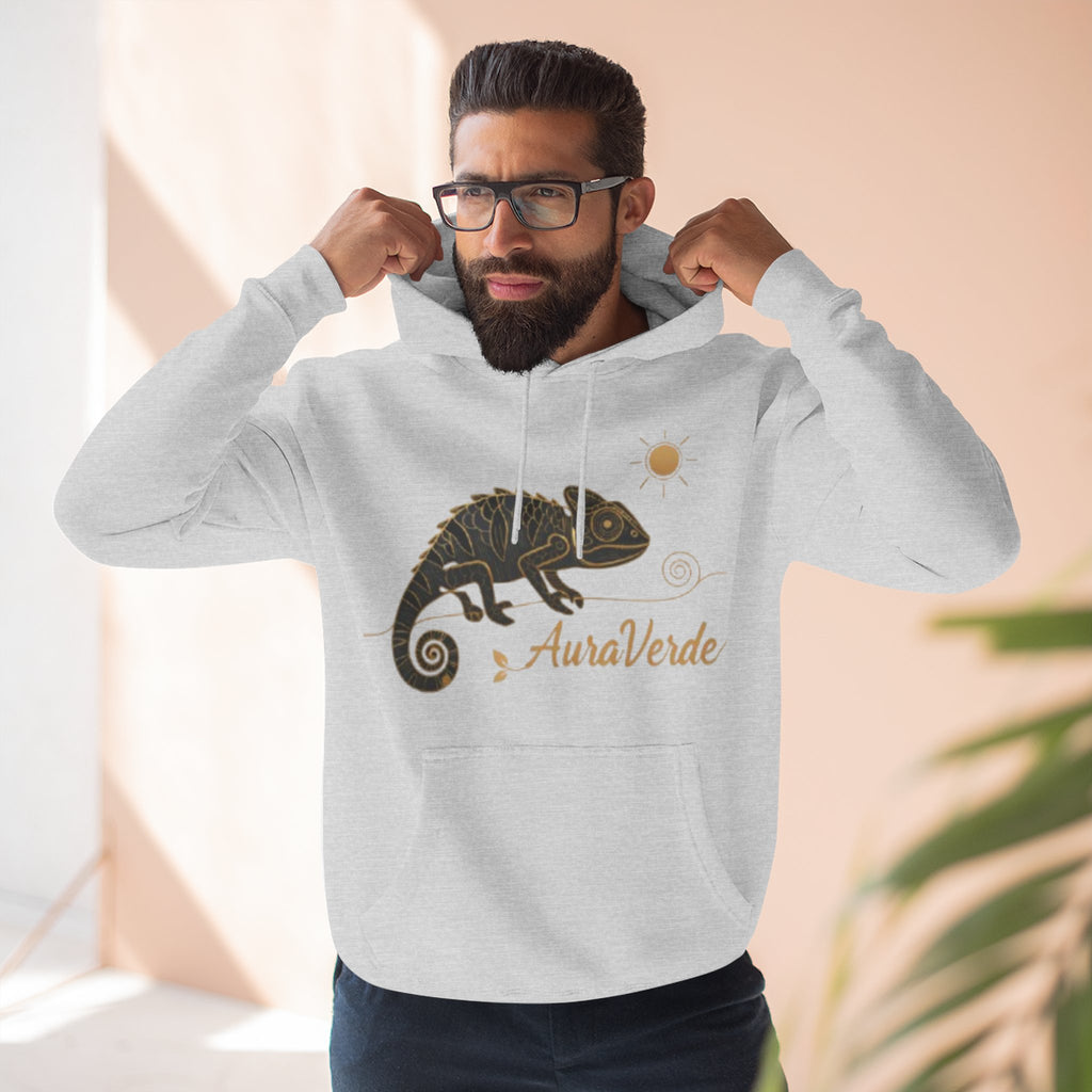 AuraVerde Chameleon Fleece Hoodie | Coastal Nature Unisex Sweatshirt