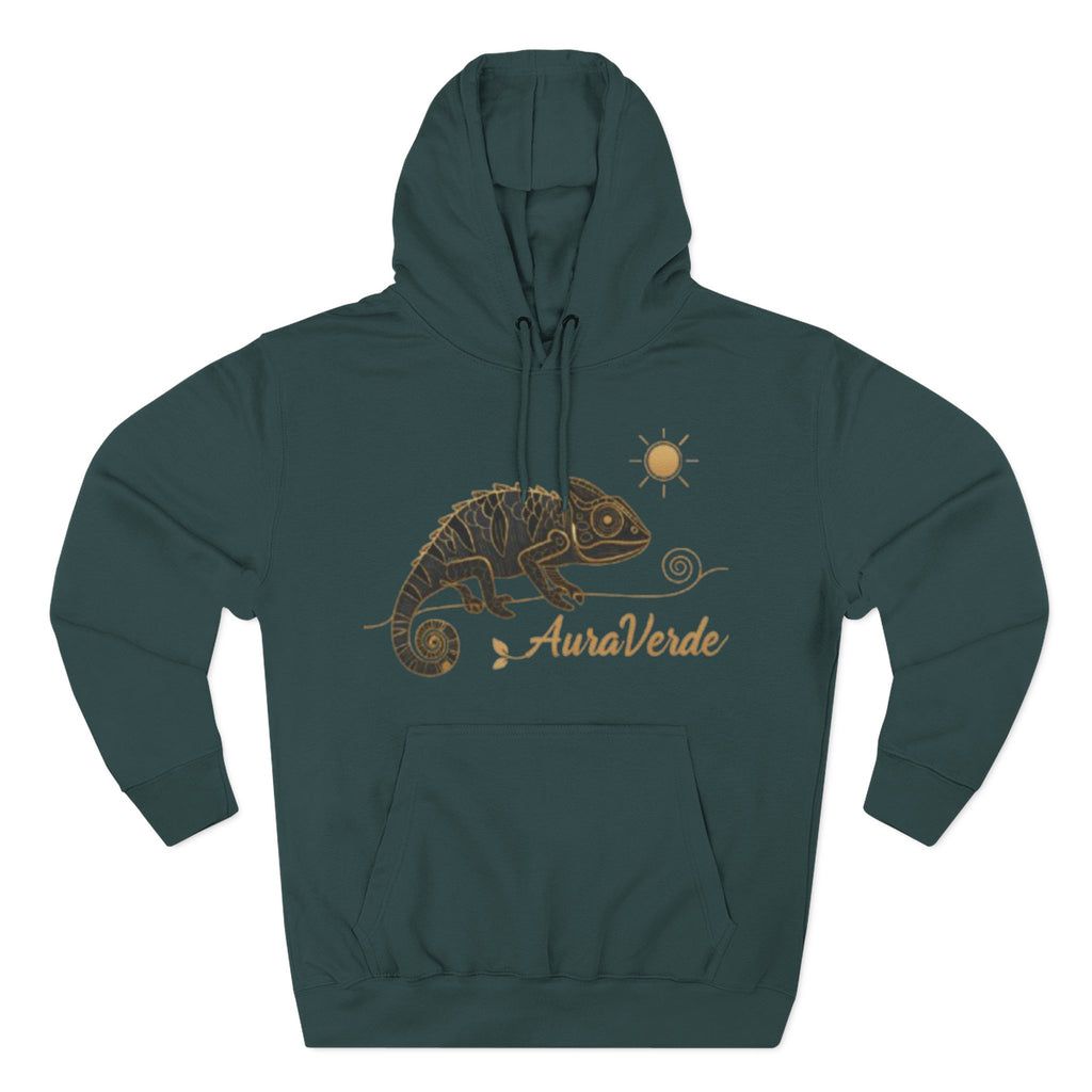AuraVerde Chameleon Fleece Hoodie | Coastal Nature Unisex Sweatshirt