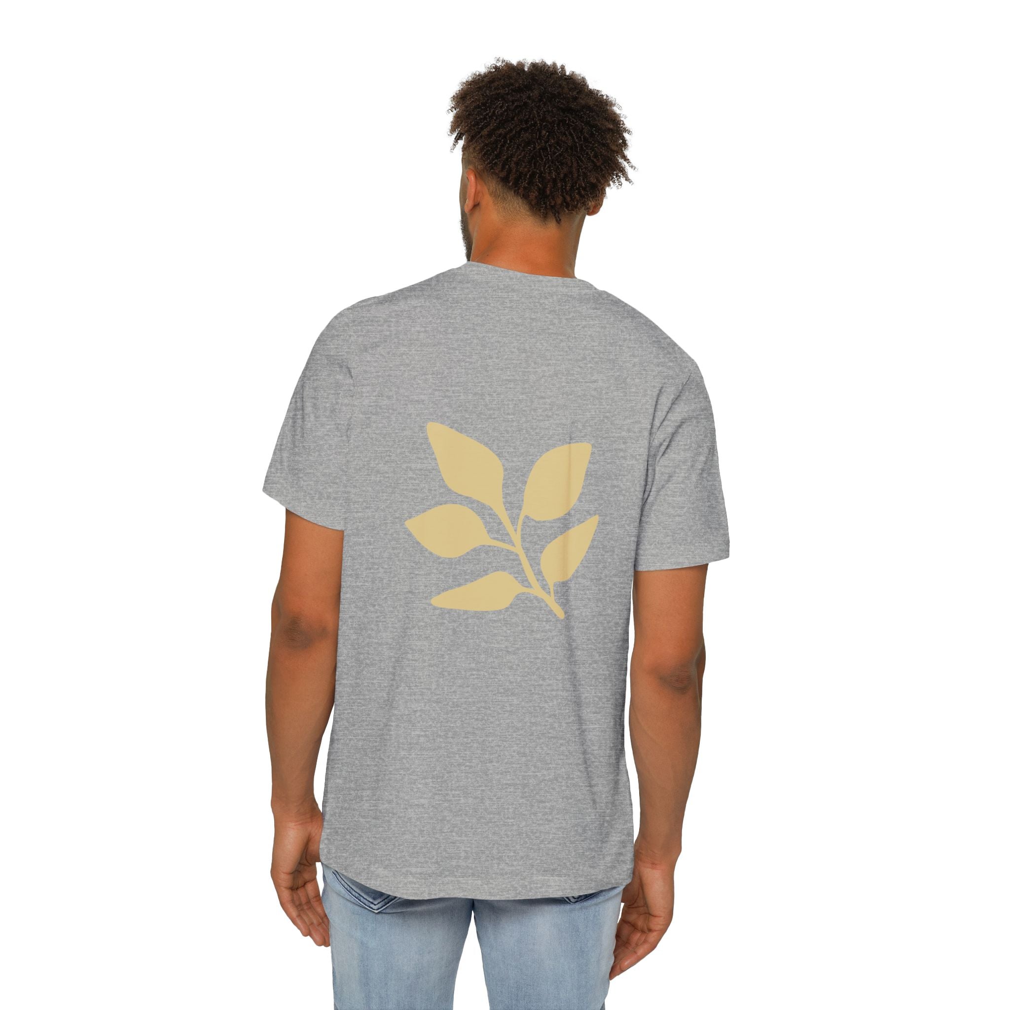 AuraVerde Joyful Leaf Script Tee | Whimsical Nature Graphic Shirt