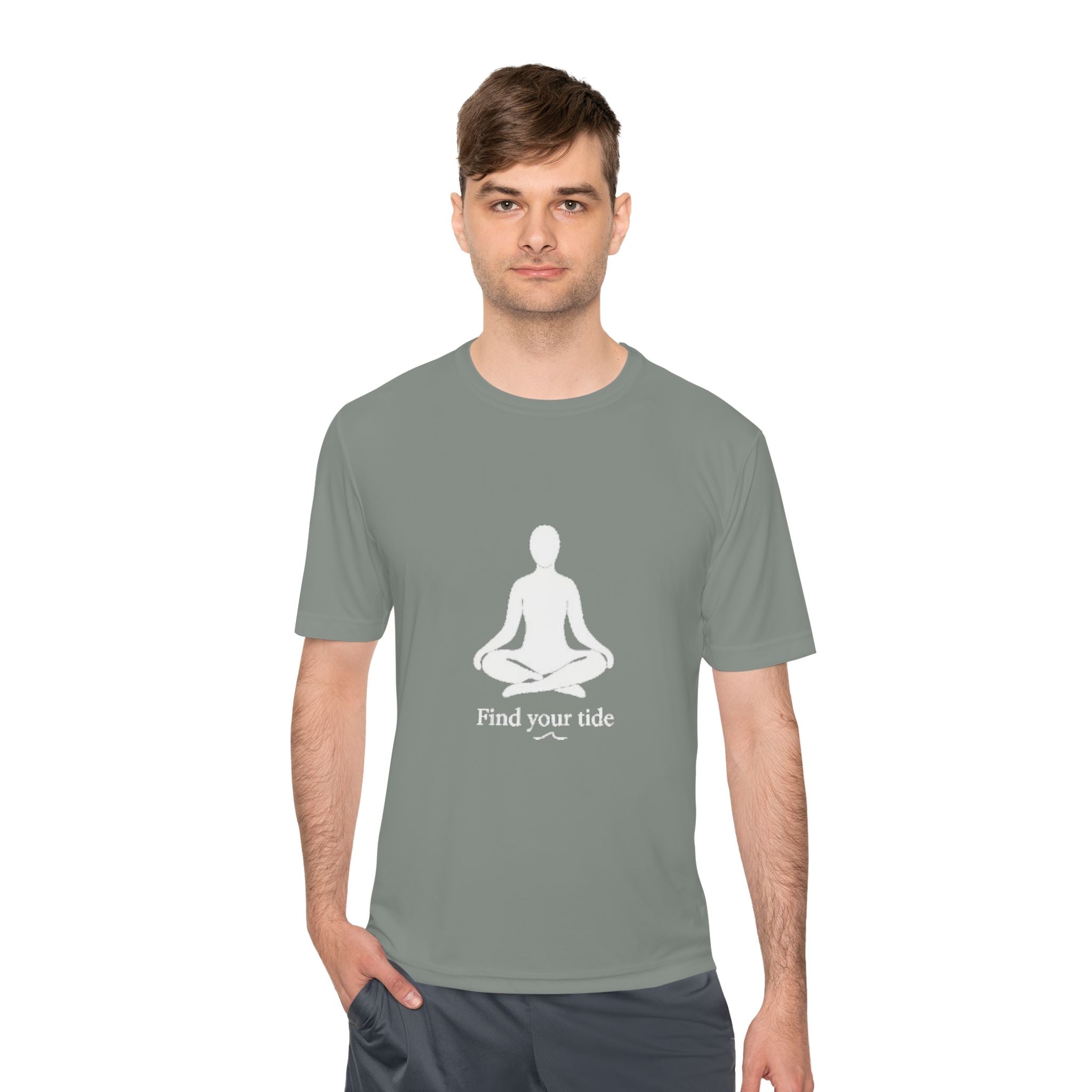 Yoga Meditation Tee — "Find Your Tide" Moisture-Wicking Shirt