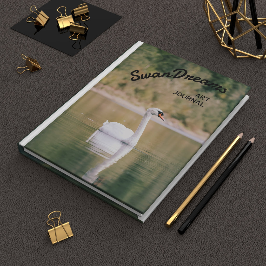 AuraVerde Swan Dreams Hardcover Art Journal | Elegant Whimsical Journal