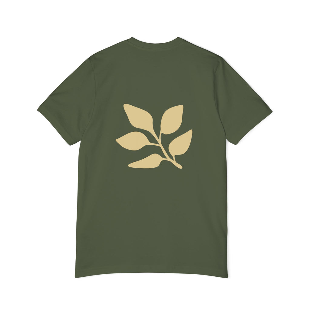 AuraVerde Joyful Leaf Script Tee | Whimsical Nature Graphic Shirt