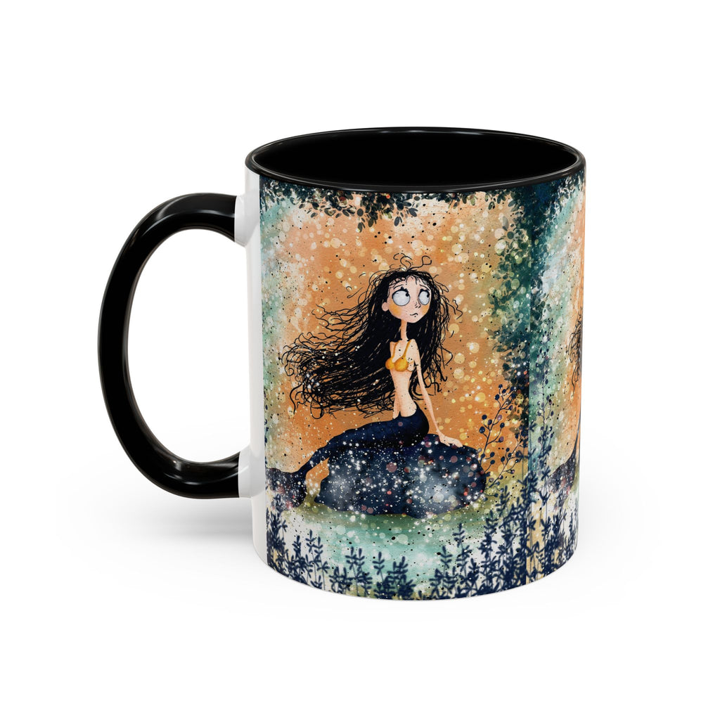 AuraVerde Mermaid Nightscape Coffee Mug | Whimsical Ocean Fantasy Art 11oz