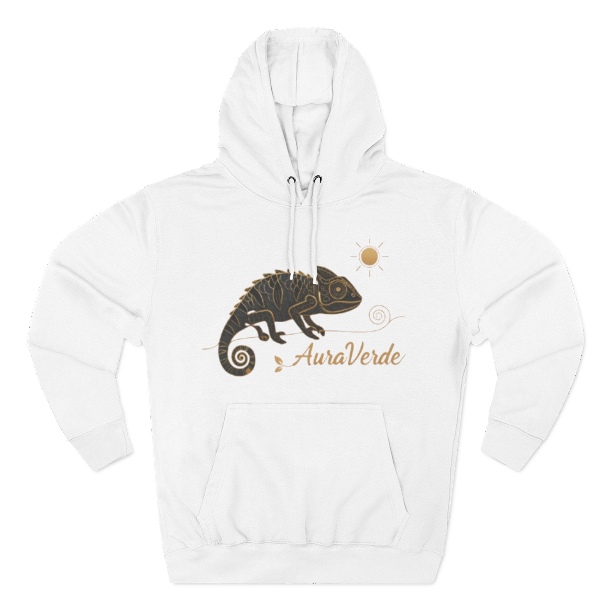 AuraVerde Chameleon Fleece Hoodie | Coastal Nature Unisex Sweatshirt