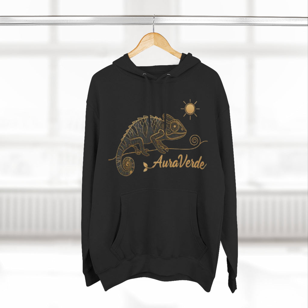 AuraVerde Chameleon Fleece Hoodie | Coastal Nature Unisex Sweatshirt