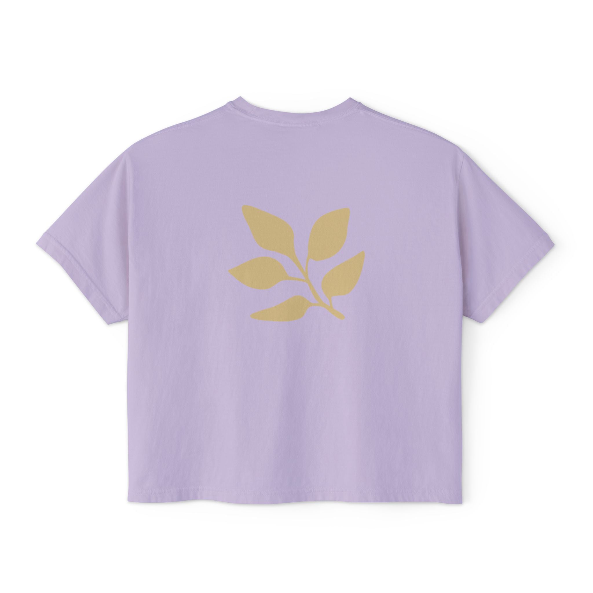 AuraVerde Joyful Leaf Boxy Tee | Oversized Botanical Art Shirt