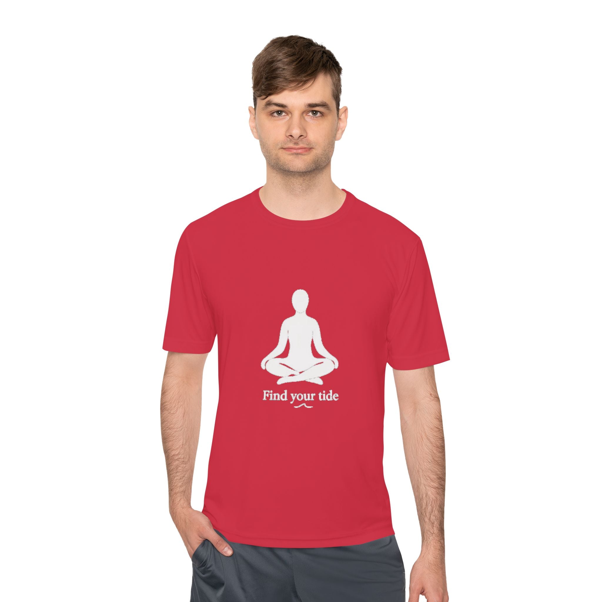 AuraVerde Yoga Meditation Tee | "Find Your Tide" Moisture-Wicking Shirt