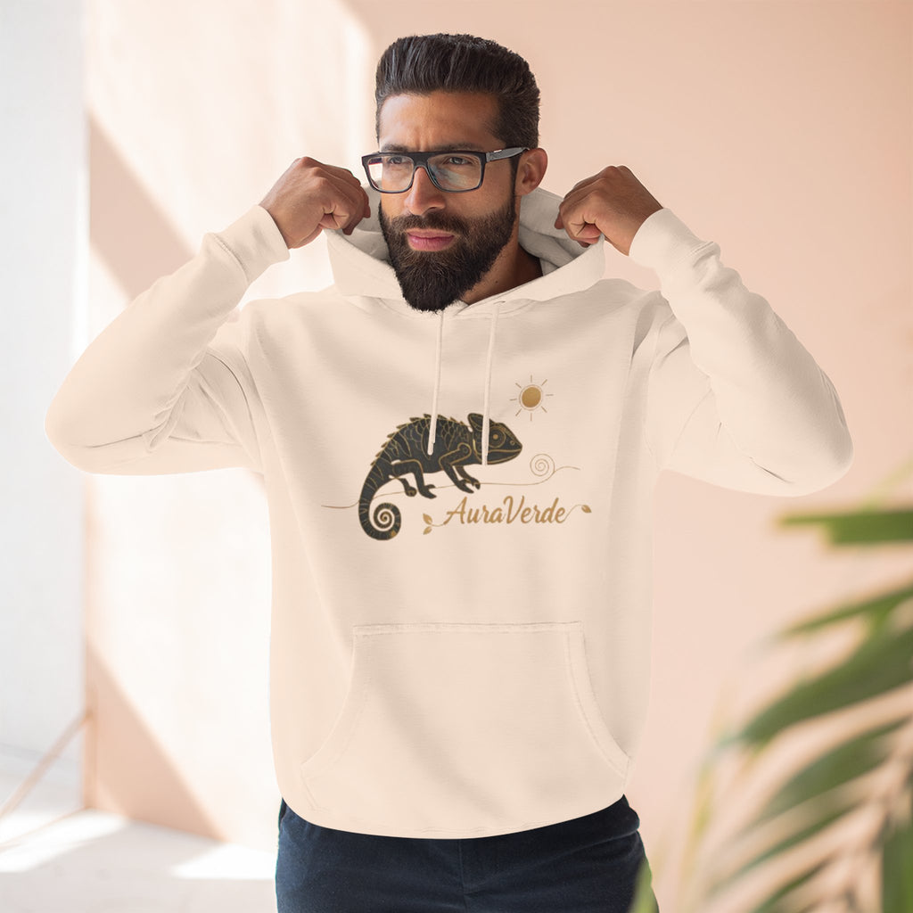 AuraVerde Chameleon Fleece Hoodie | Coastal Nature Unisex Sweatshirt