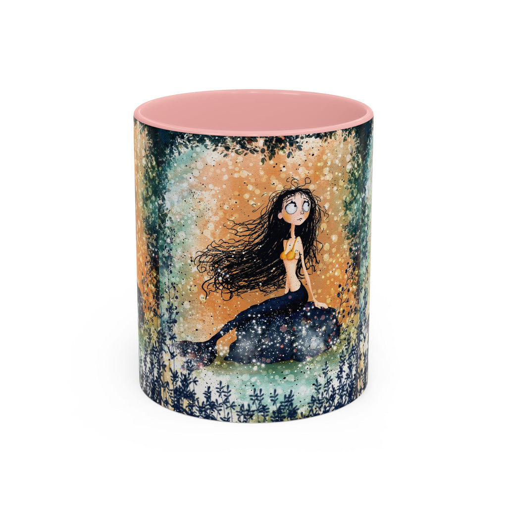 Mermaid Nightscape Accent Coffee Mug — Whimsical Ocean Fantasy Art (11/15 oz)