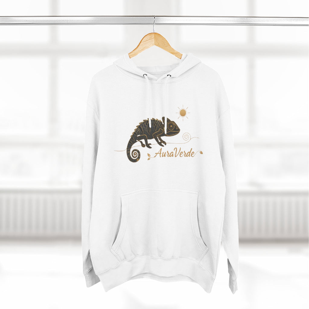 AuraVerde Chameleon Fleece Hoodie | Coastal Nature Unisex Sweatshirt