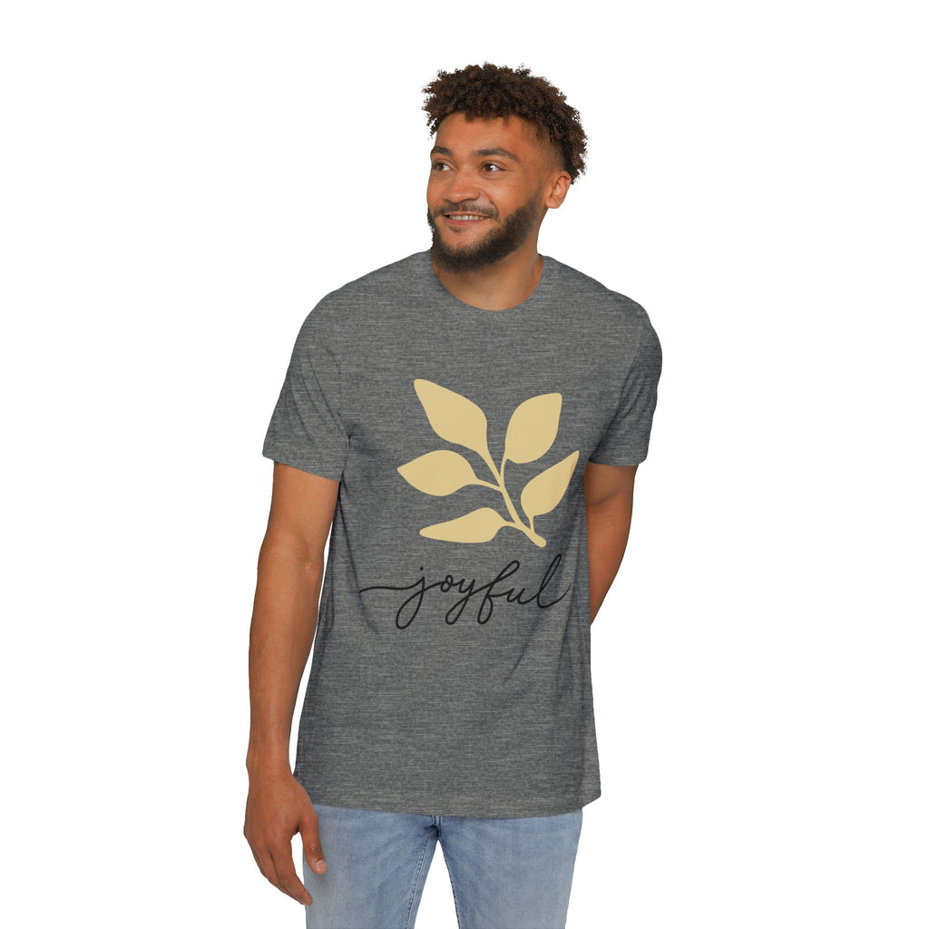 AuraVerde Joyful Leaf Script Tee | Whimsical Nature Graphic Shirt