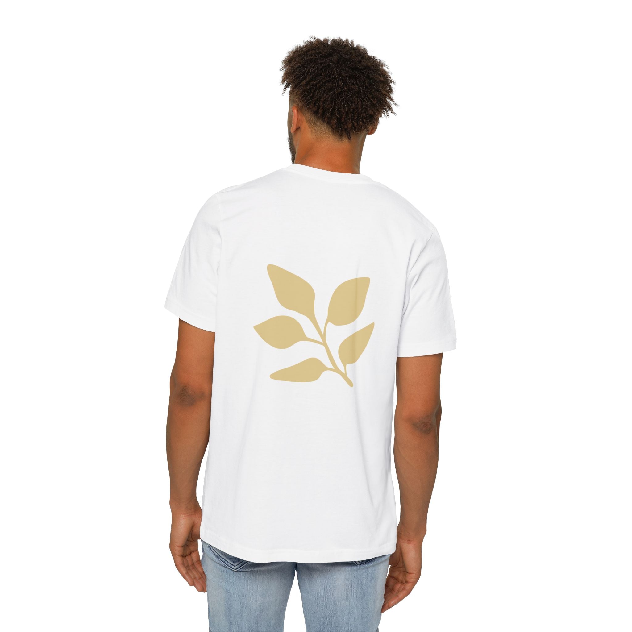 AuraVerde Joyful Leaf Script Tee | Whimsical Nature Graphic Shirt