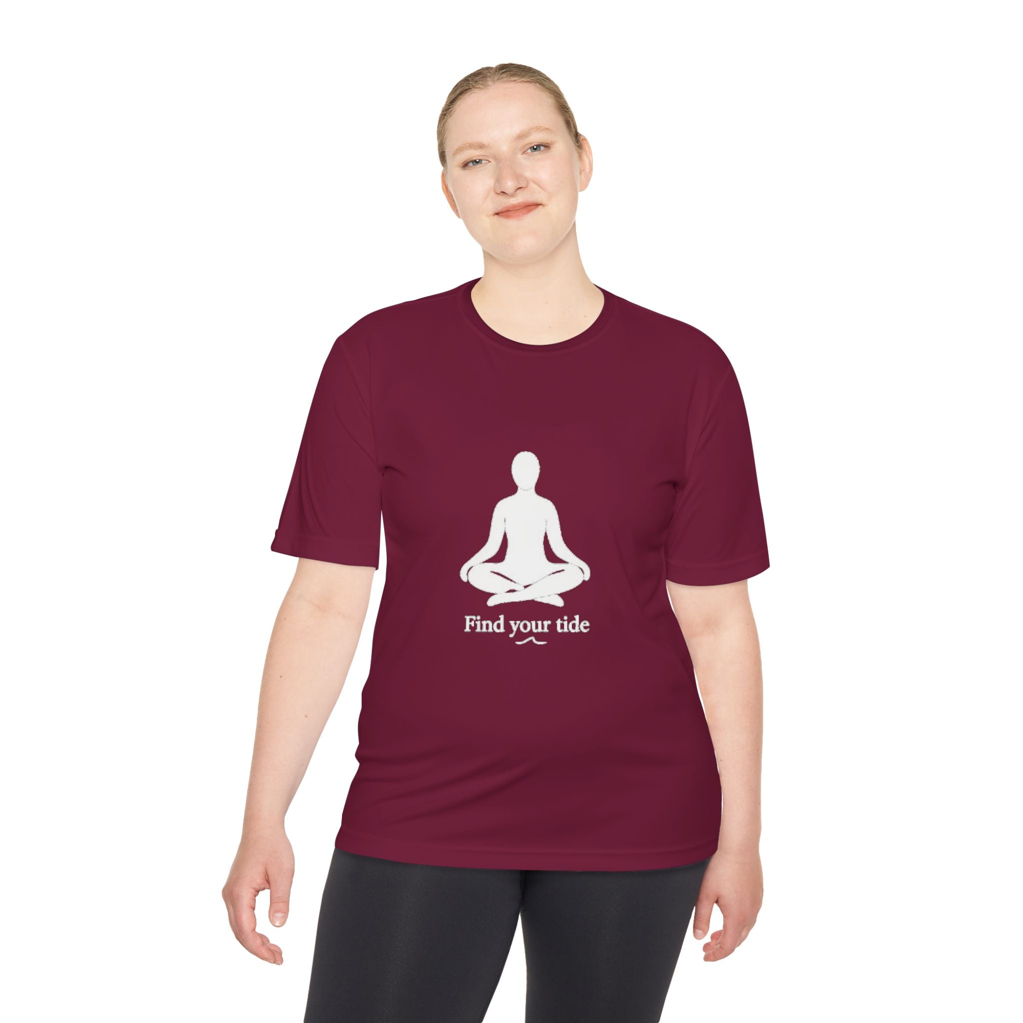 AuraVerde Yoga Meditation Tee | "Find Your Tide" Moisture-Wicking Shirt