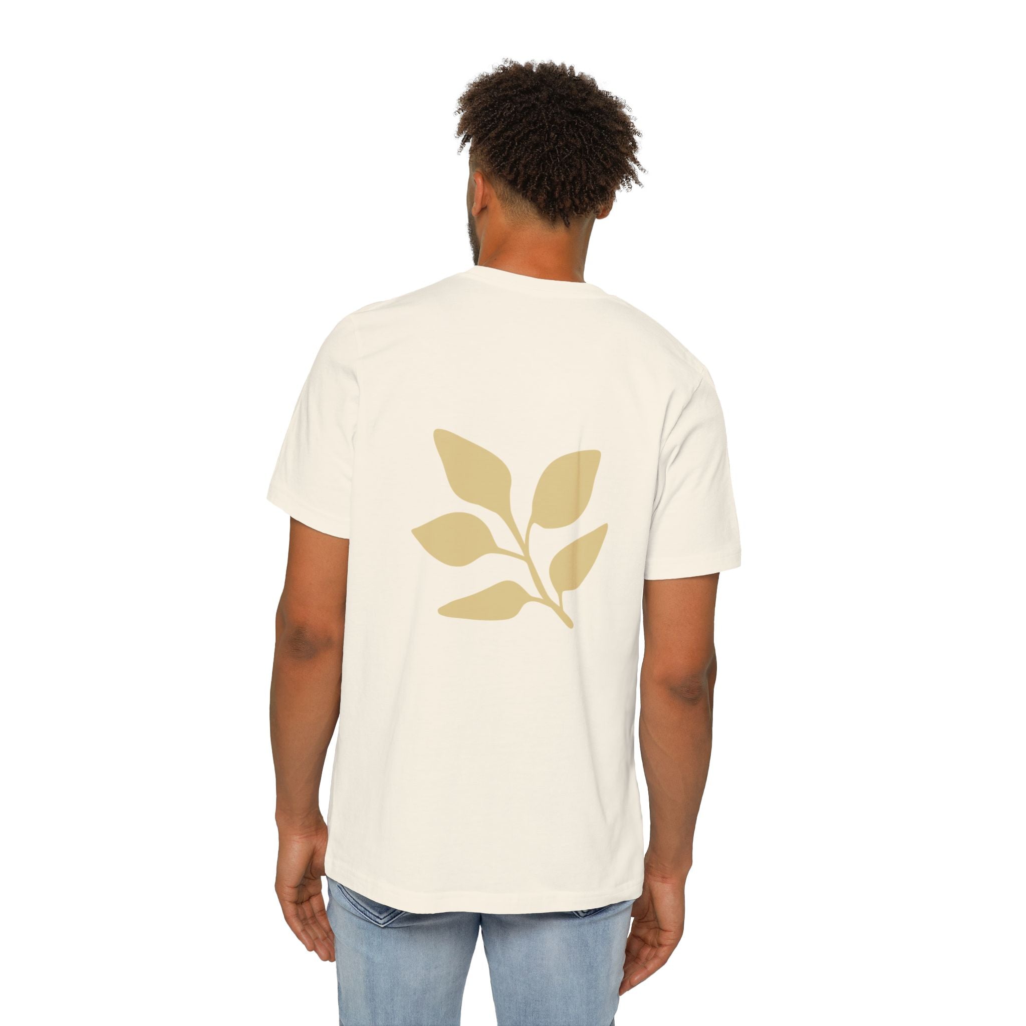 AuraVerde Joyful Leaf Script Tee | Whimsical Nature Graphic Shirt