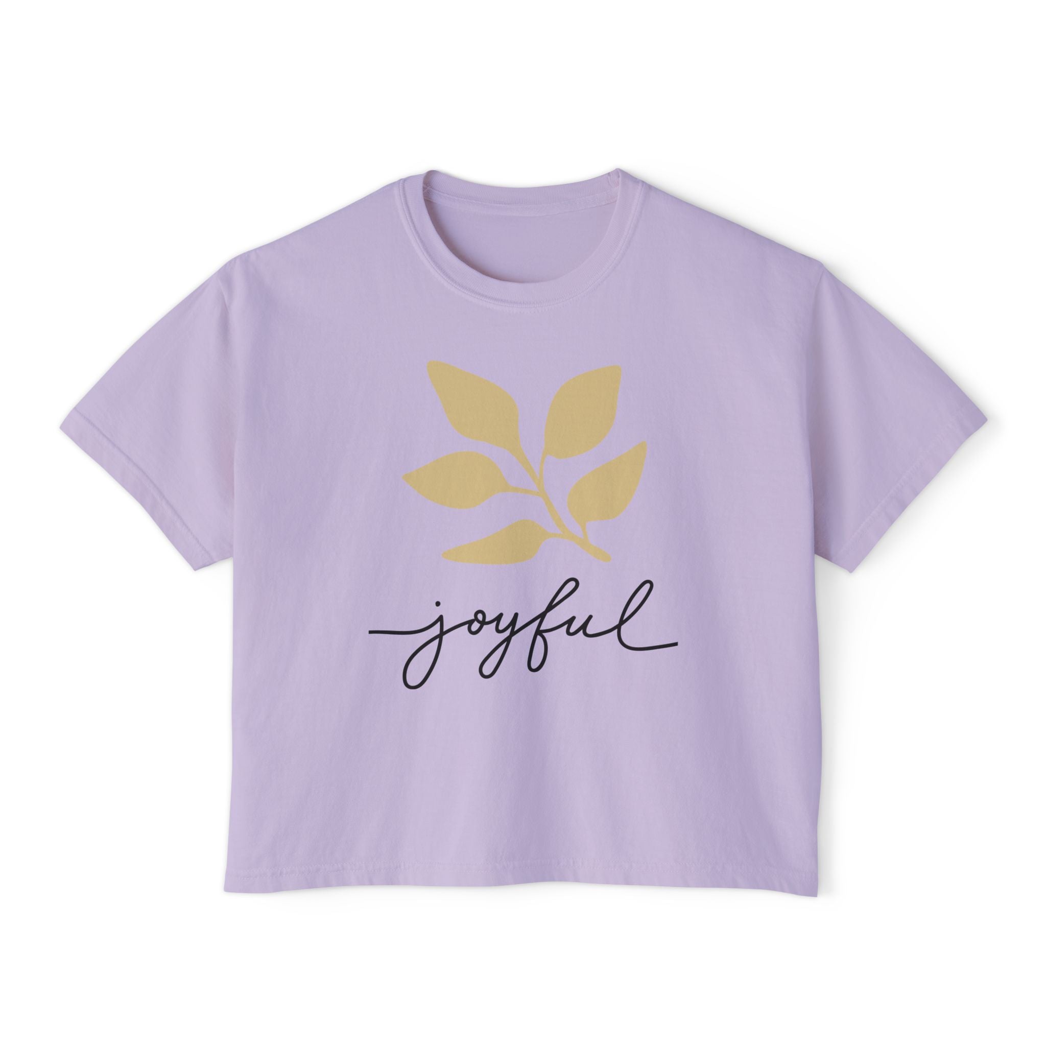 AuraVerde Joyful Leaf Boxy Tee | Oversized Botanical Art Shirt