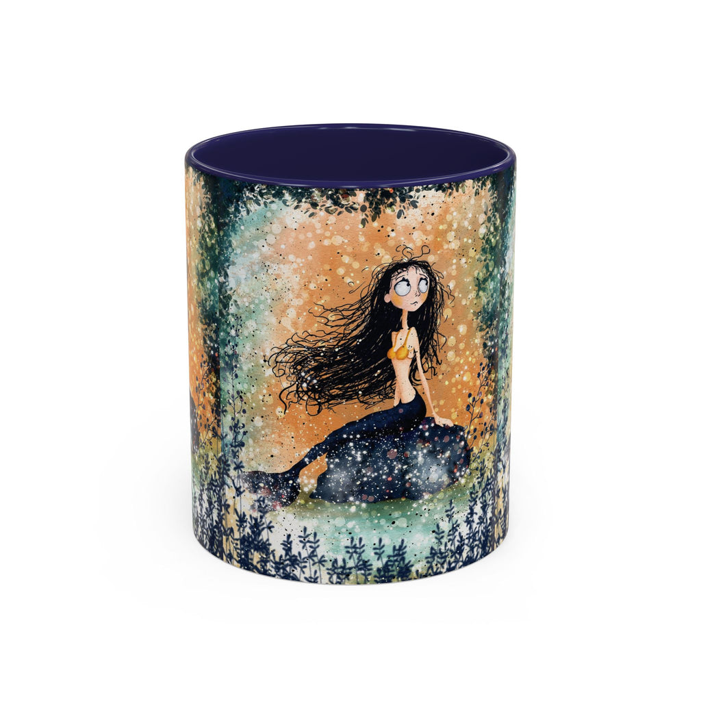 Mermaid Nightscape Accent Coffee Mug — Whimsical Ocean Fantasy Art (11/15 oz)