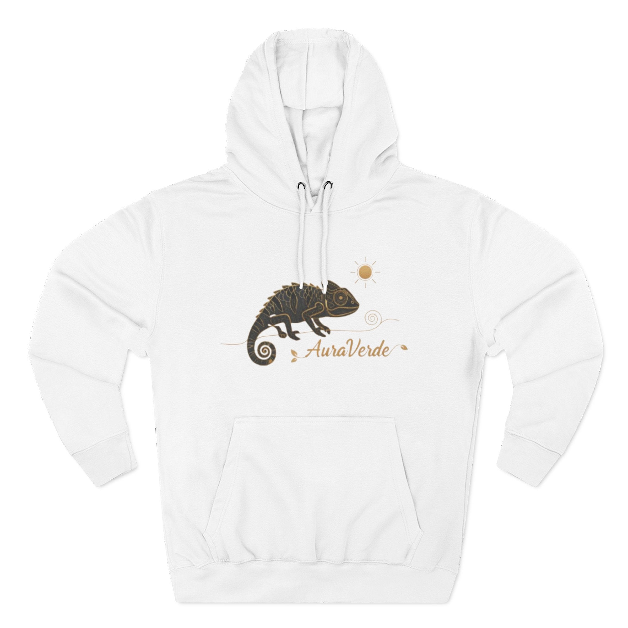AuraVerde Chameleon Fleece Hoodie | Coastal Nature Unisex Sweatshirt