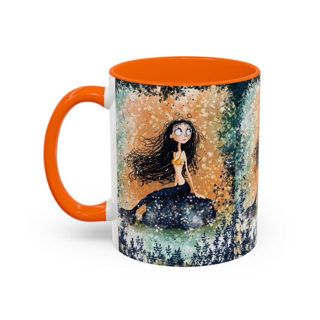 Mermaid Nightscape Accent Coffee Mug — Whimsical Ocean Fantasy Art (11/15 oz)