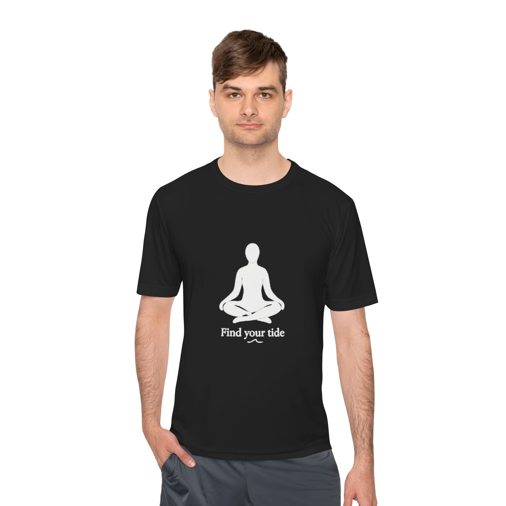 Yoga Meditation Tee — "Find Your Tide" Moisture-Wicking Shirt