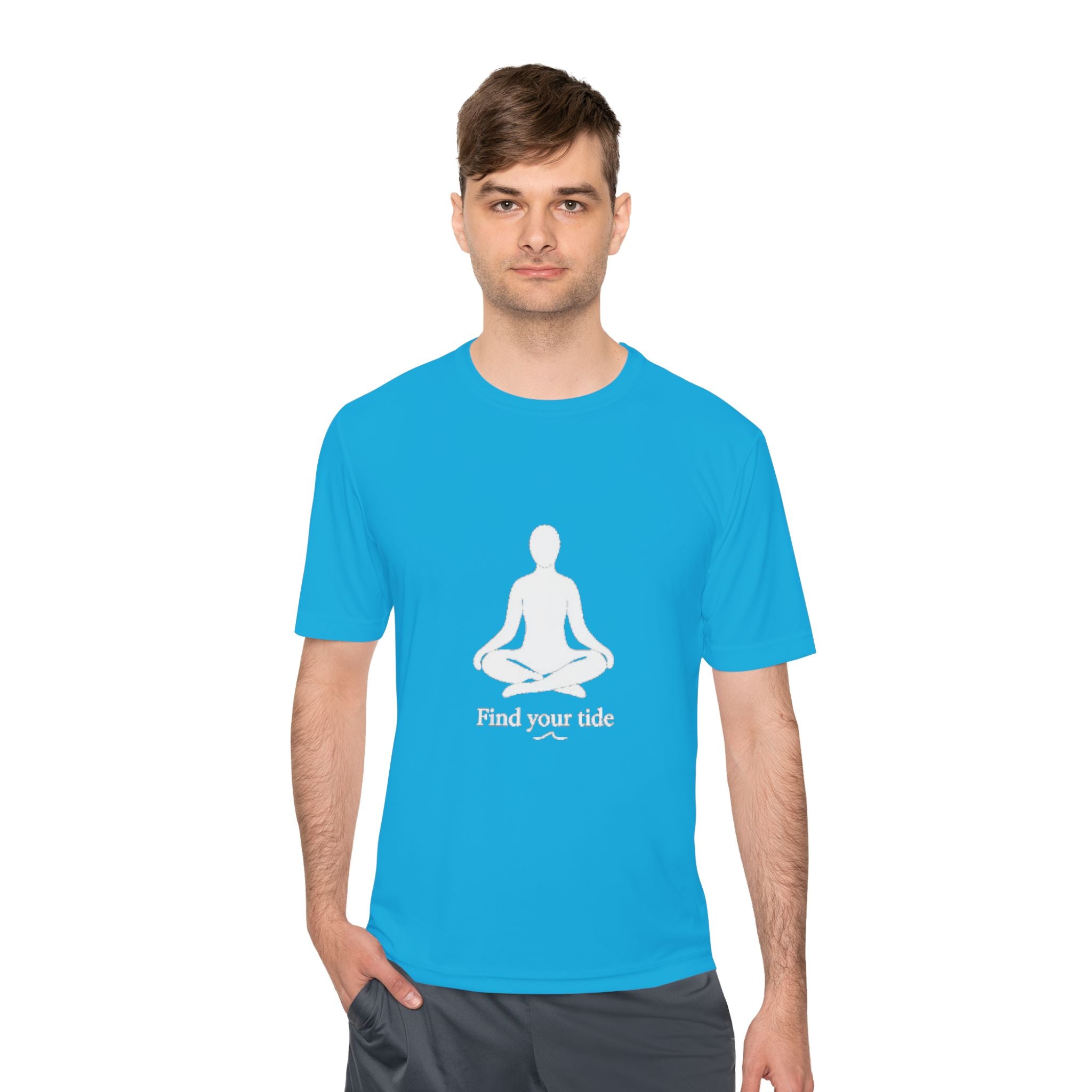 AuraVerde Yoga Meditation Tee | "Find Your Tide" Moisture-Wicking Shirt
