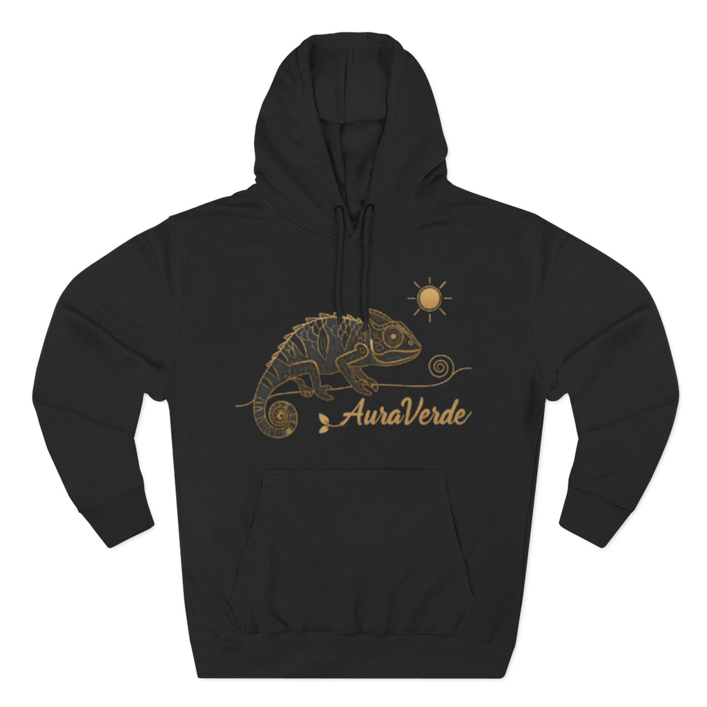 AuraVerde Chameleon Fleece Hoodie | Coastal Nature Unisex Sweatshirt