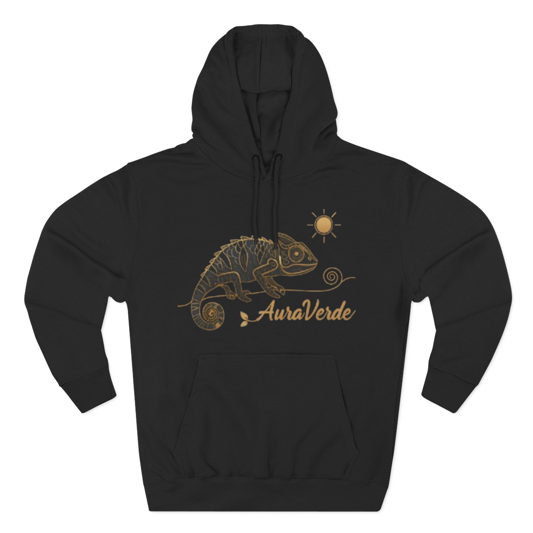 AuraVerde Chameleon Fleece Hoodie | Coastal Nature Unisex Sweatshirt