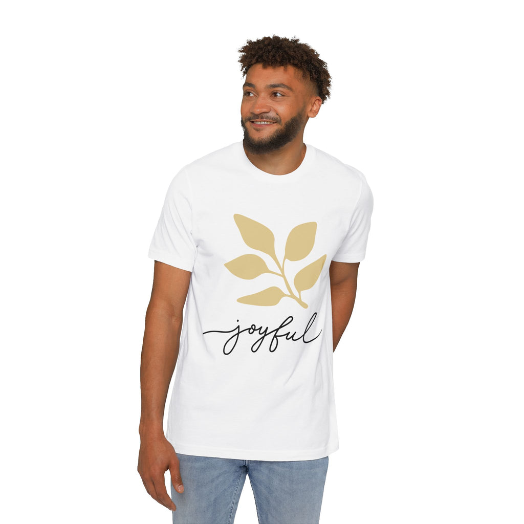 AuraVerde Joyful Leaf Script Tee | Whimsical Nature Graphic Shirt