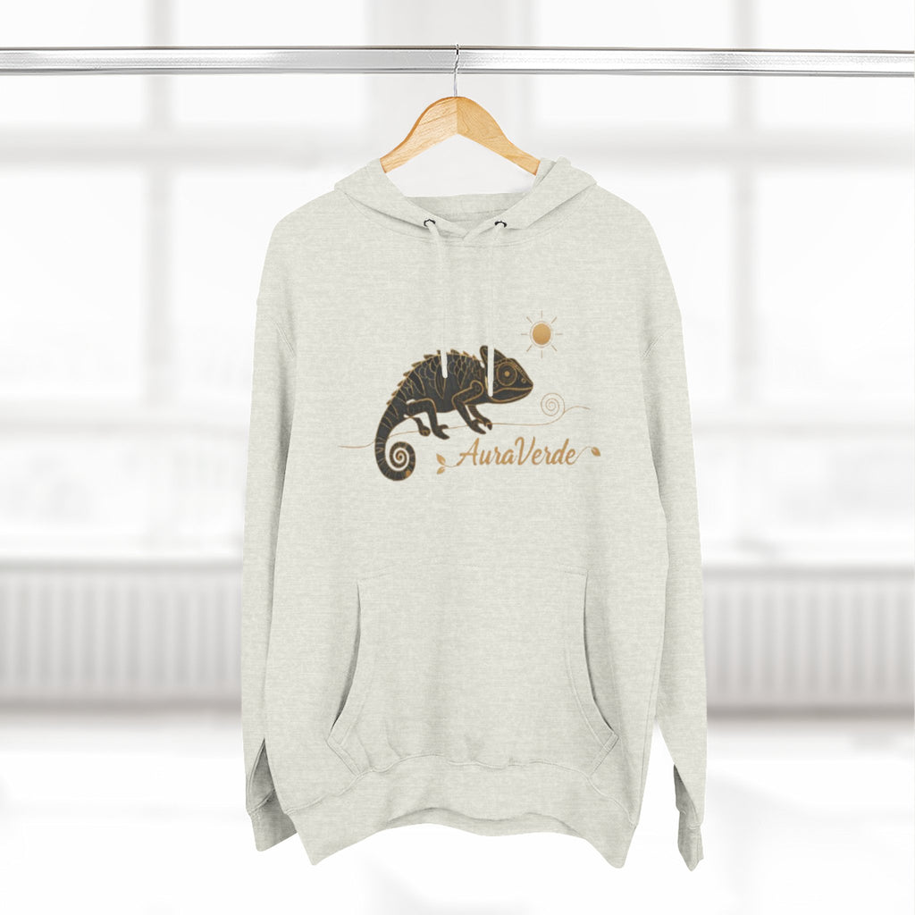 AuraVerde Chameleon Fleece Hoodie | Coastal Nature Unisex Sweatshirt