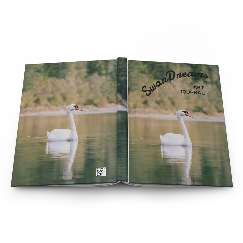 AuraVerde Swan Dreams Hardcover Art Journal | Elegant Whimsical Journal