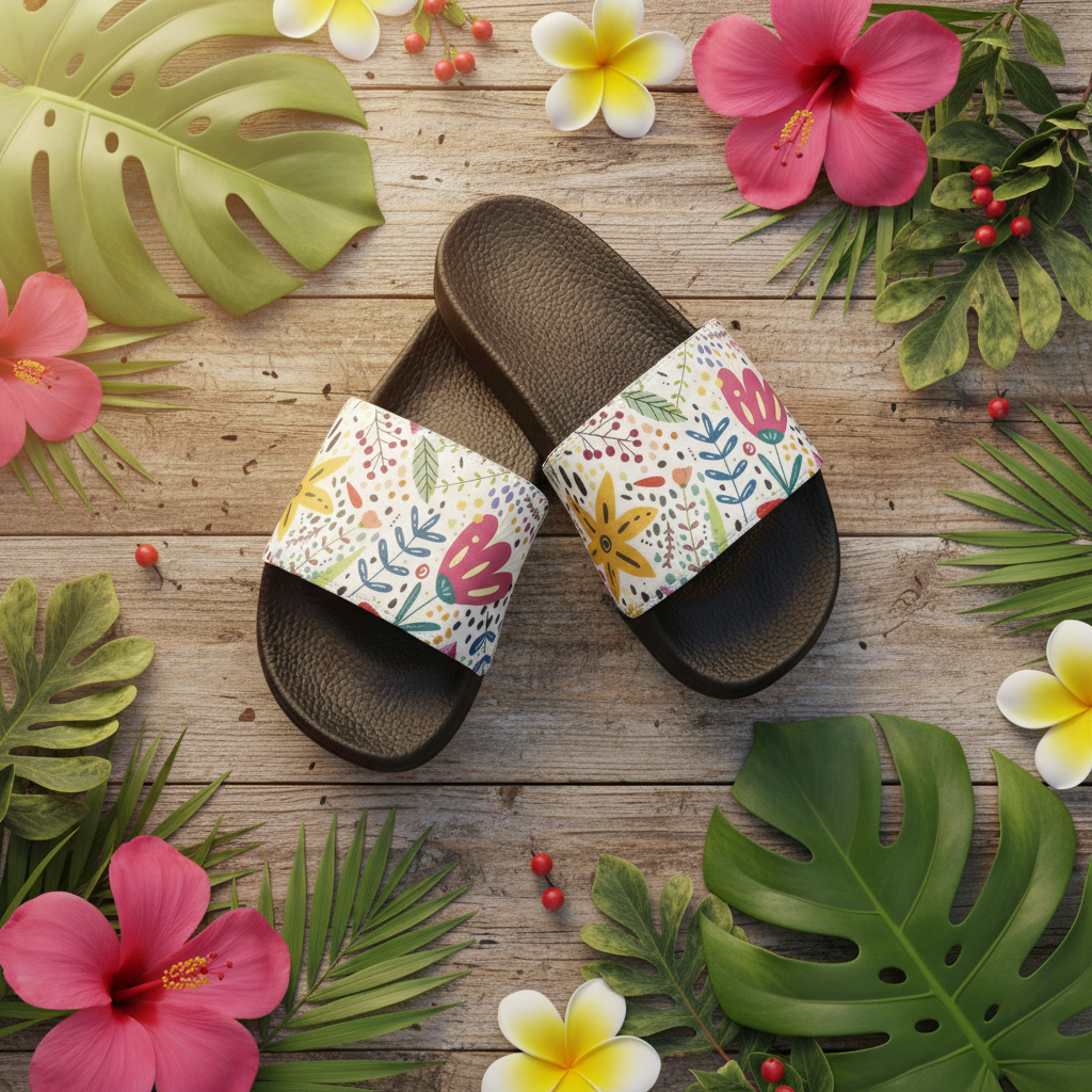 AuraVerde Wildflower Slide Sandals