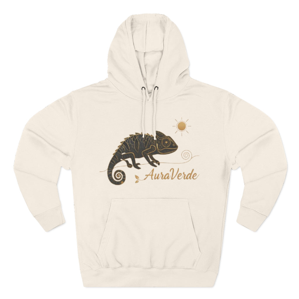 AuraVerde Chameleon Fleece Hoodie | Coastal Nature Unisex Sweatshirt