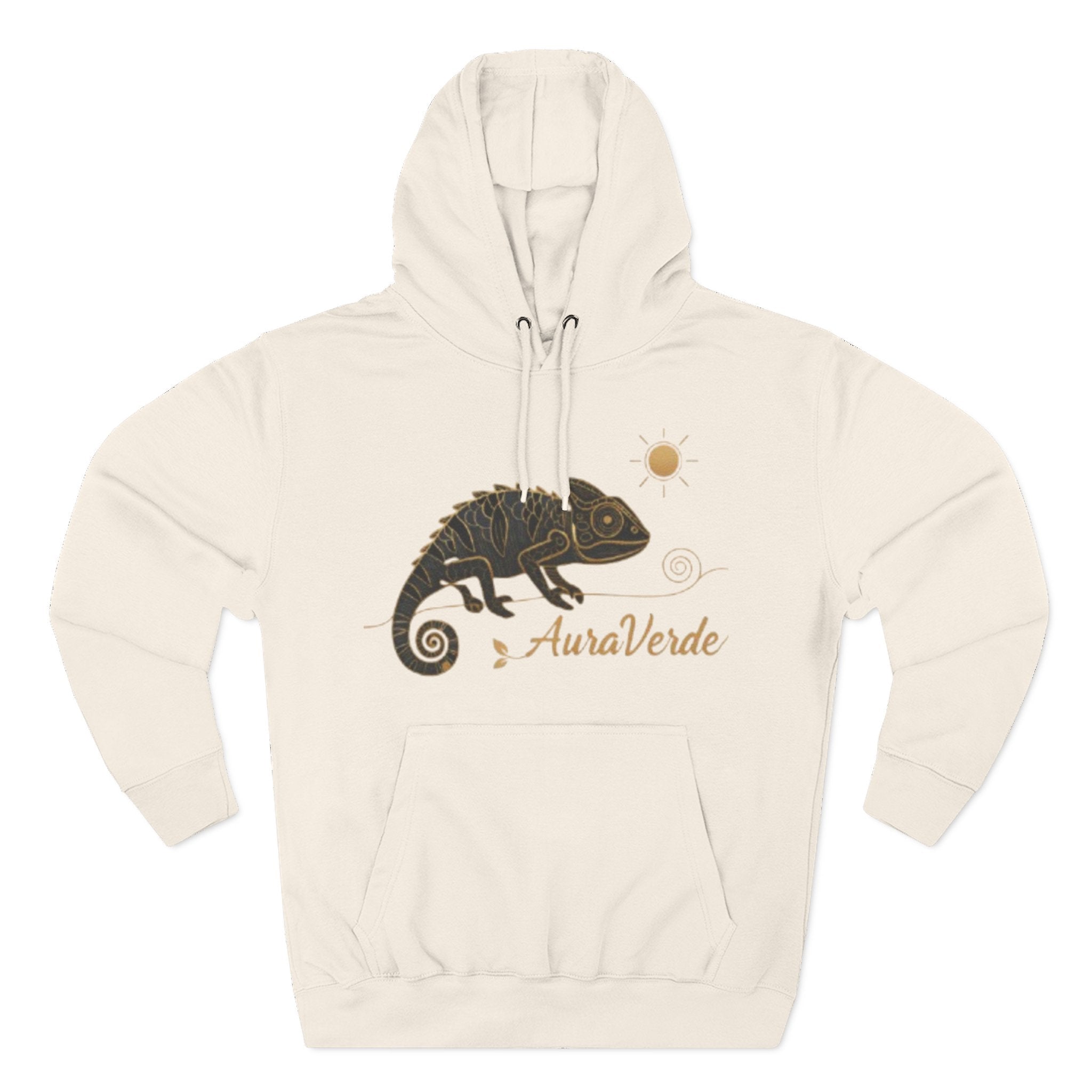 AuraVerde Chameleon Fleece Hoodie | Coastal Nature Unisex Sweatshirt