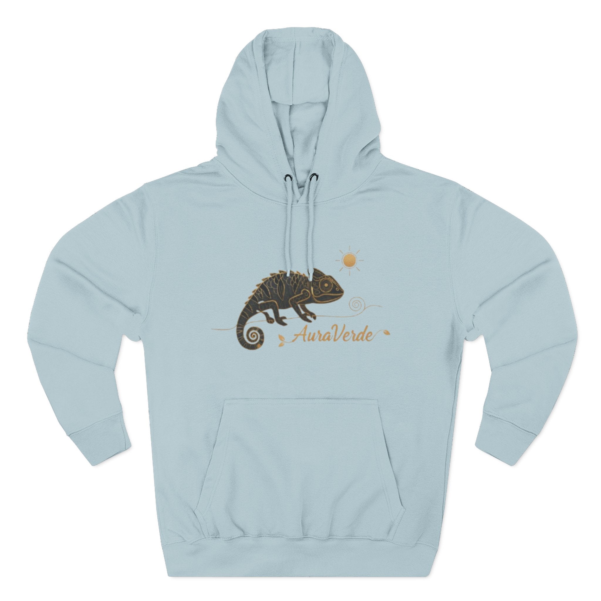 AuraVerde Chameleon Fleece Hoodie | Coastal Nature Unisex Sweatshirt