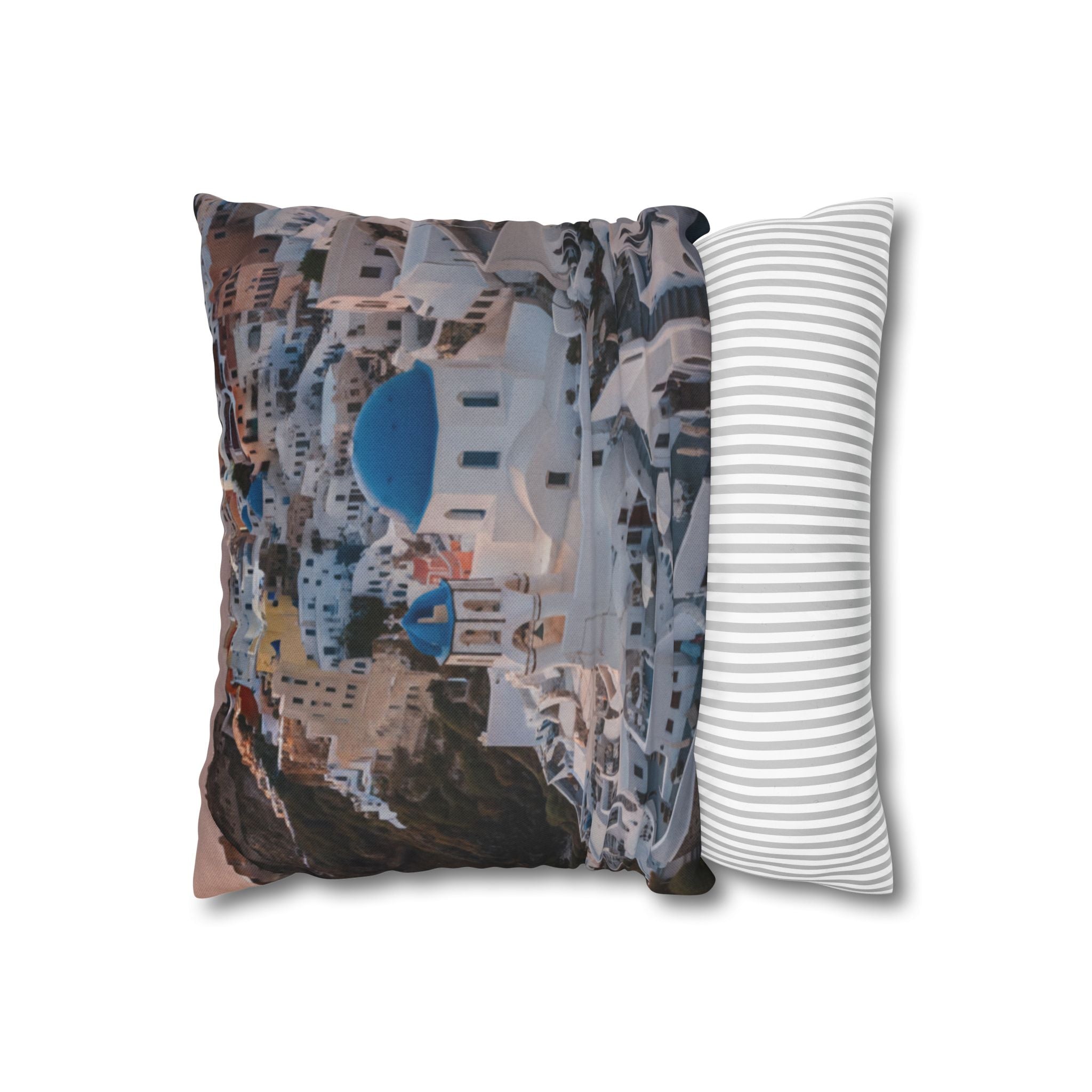 AuraVerde | Santorini Sunset — Decorative Throw Pillow