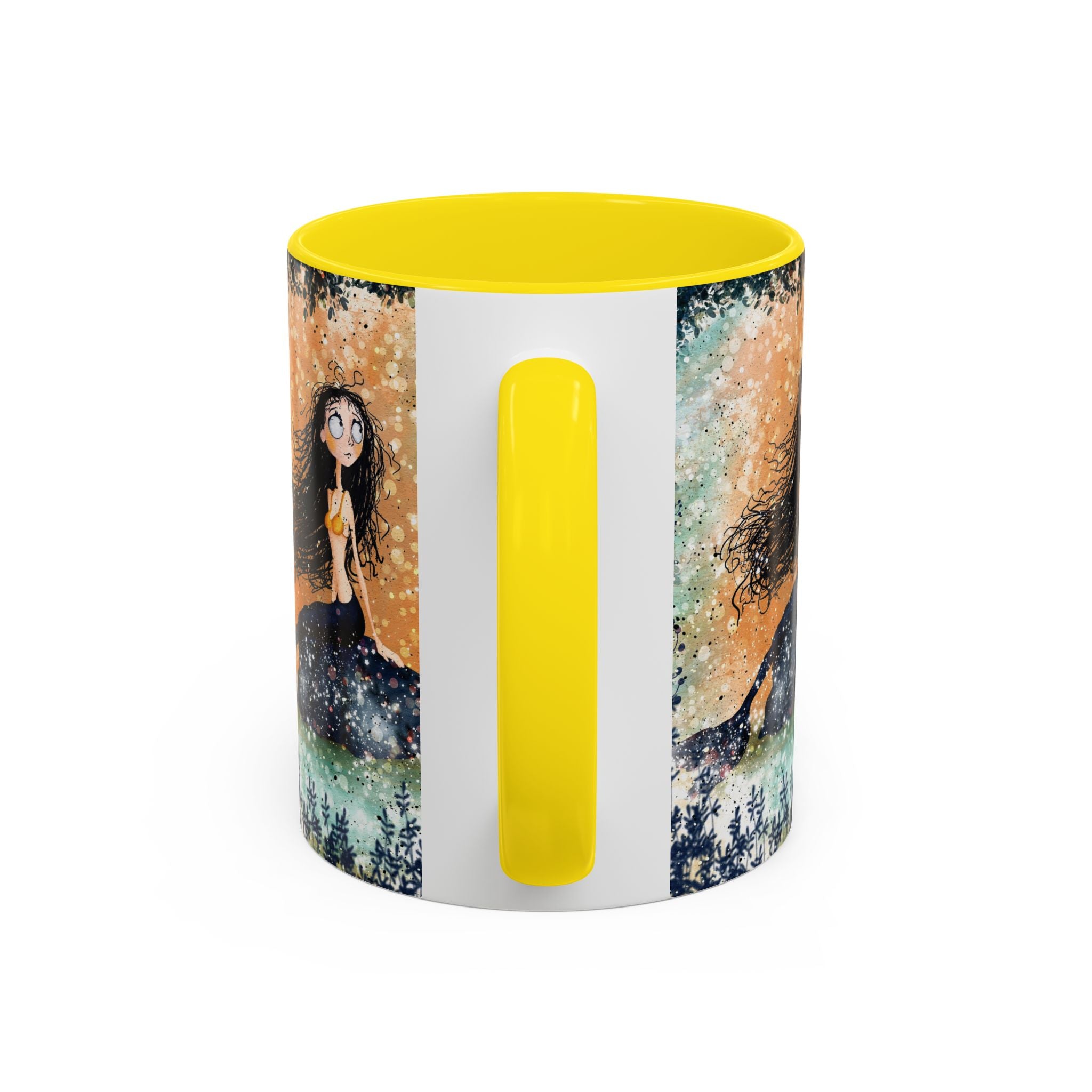 Mermaid Nightscape Accent Coffee Mug — Whimsical Ocean Fantasy Art (11/15 oz)