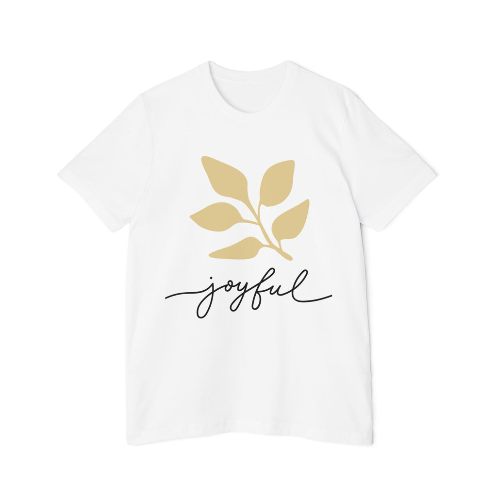 AuraVerde Joyful Leaf Script Tee | Whimsical Nature Graphic Shirt