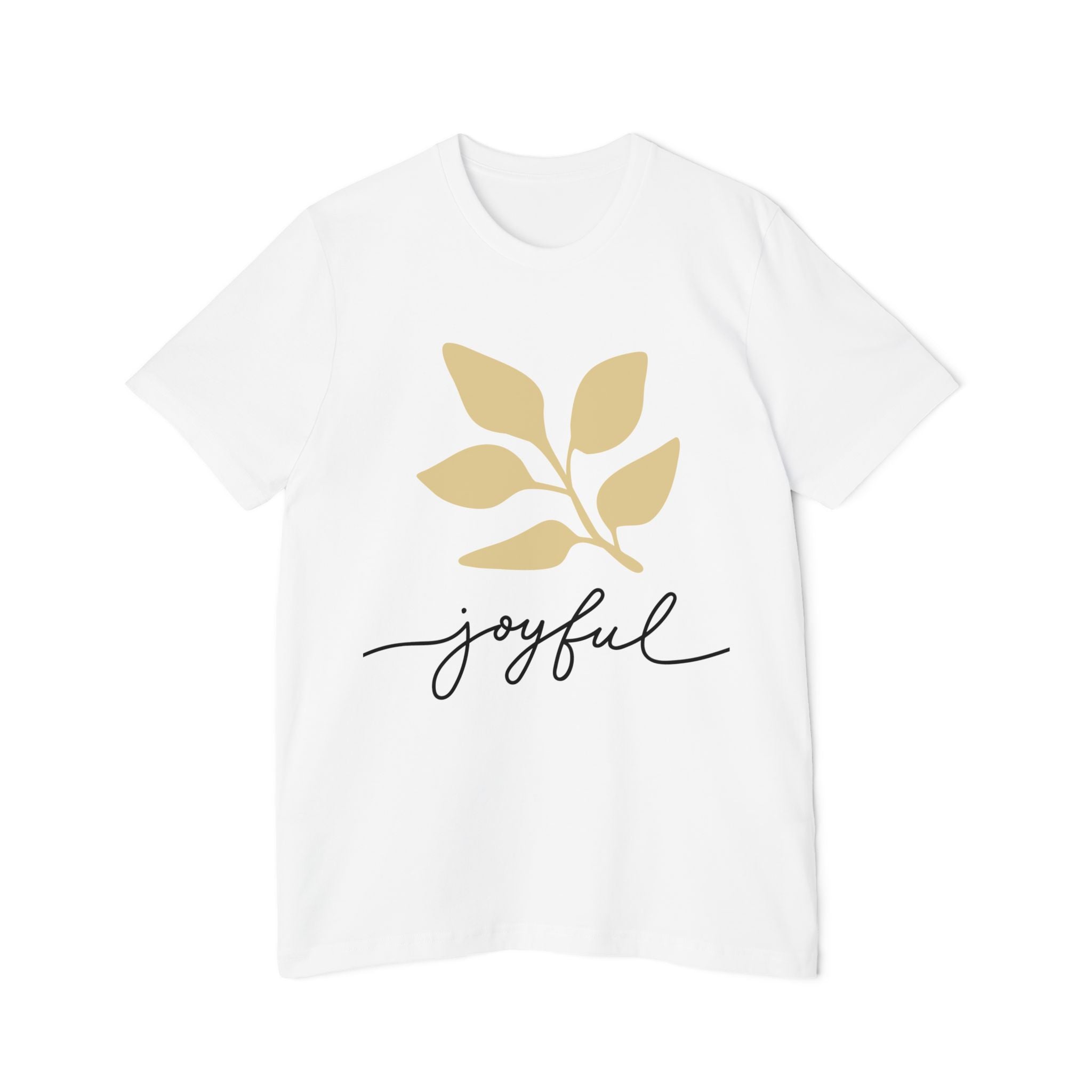 AuraVerde Joyful Leaf Script Tee | Whimsical Nature Graphic Shirt