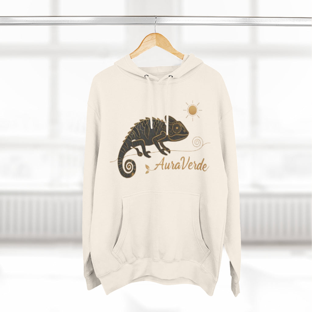AuraVerde Chameleon Fleece Hoodie | Coastal Nature Unisex Sweatshirt
