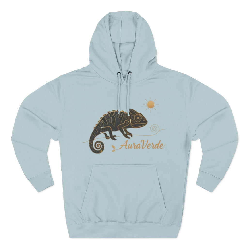 AuraVerde Chameleon Fleece Hoodie | Coastal Nature Unisex Sweatshirt