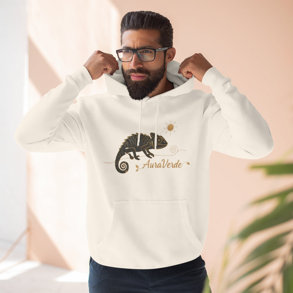 AuraVerde Chameleon Fleece Hoodie | Coastal Nature Unisex Sweatshirt
