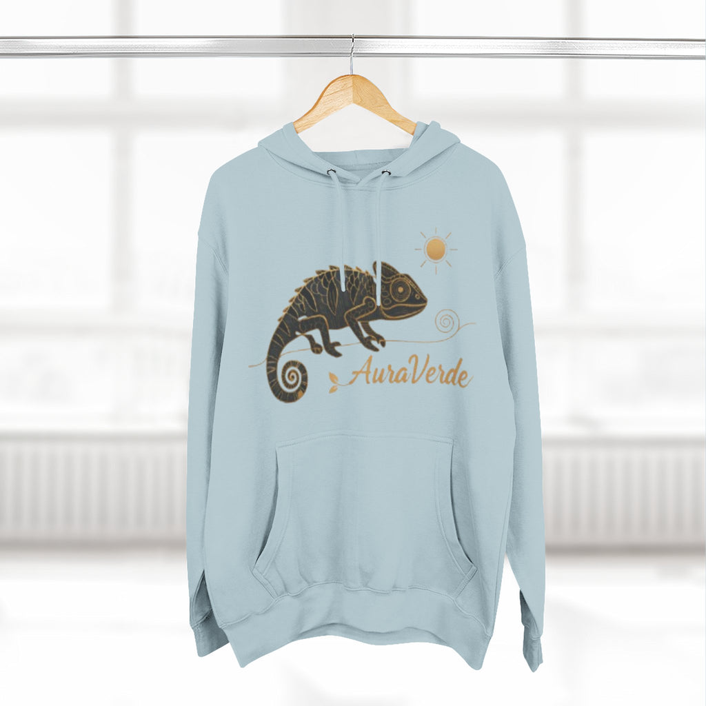 AuraVerde Chameleon Fleece Hoodie | Coastal Nature Unisex Sweatshirt