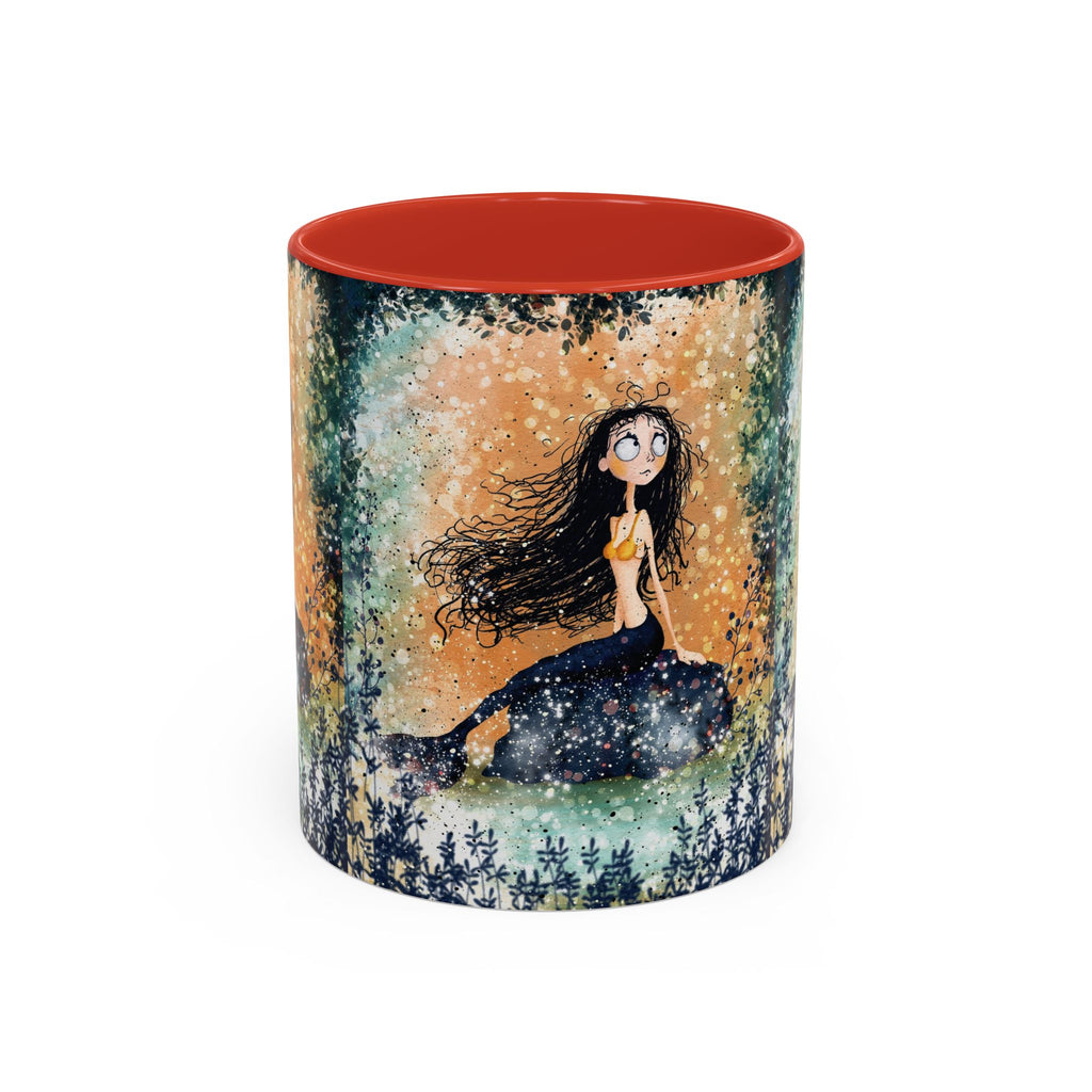 Mermaid Nightscape Accent Coffee Mug — Whimsical Ocean Fantasy Art (11/15 oz)