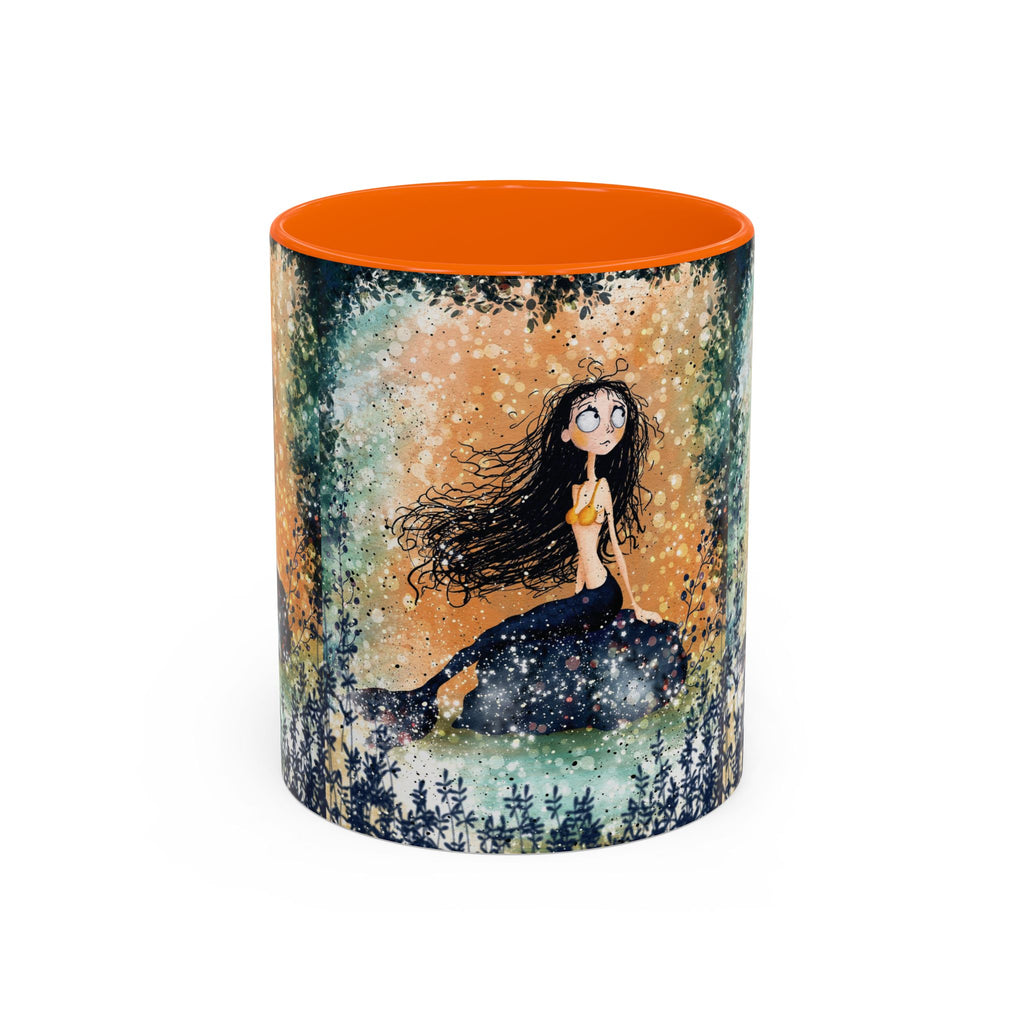 Mermaid Nightscape Accent Coffee Mug — Whimsical Ocean Fantasy Art (11/15 oz)