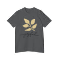 AuraVerde Joyful Leaf Script Tee | Whimsical Nature Graphic Shirt