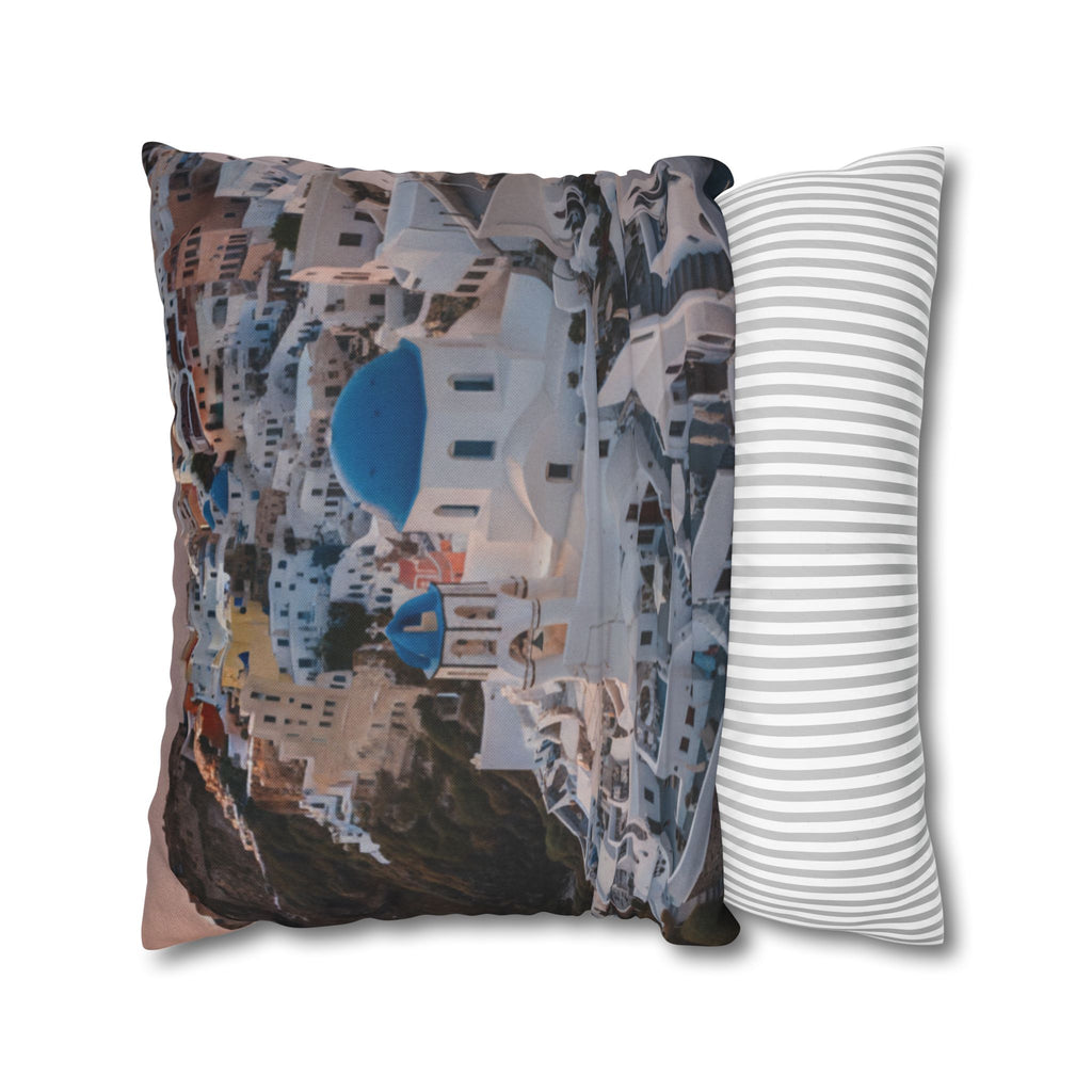 AuraVerde | Santorini Sunset — Decorative Throw Pillow