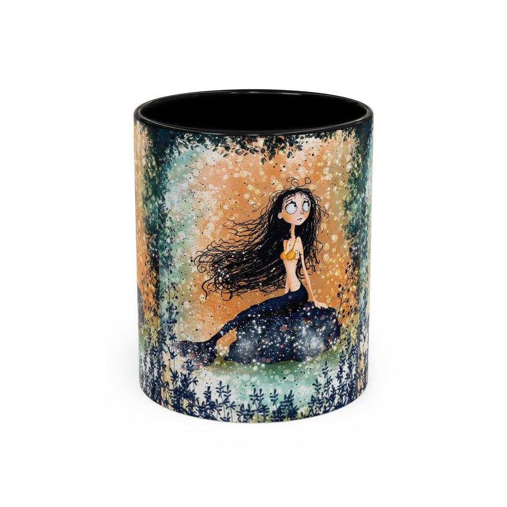 Mermaid Nightscape Accent Coffee Mug — Whimsical Ocean Fantasy Art (11/15 oz)