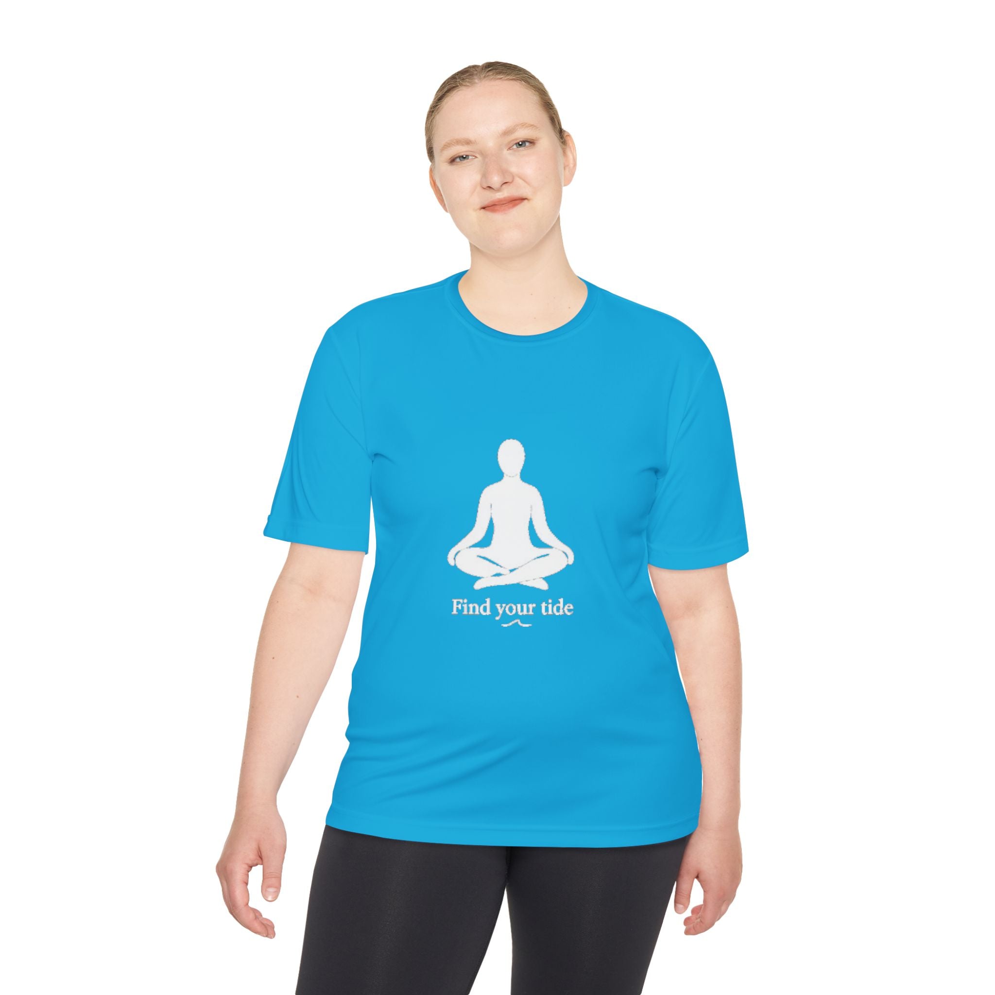 AuraVerde Yoga Meditation Tee | "Find Your Tide" Moisture-Wicking Shirt